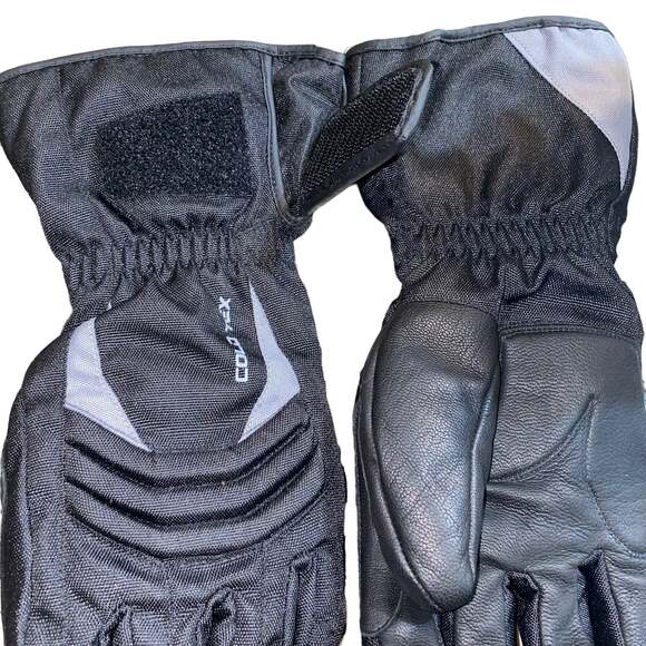 Tourmaster Cold-Tex Motorcycle Gloves leather canvas Black Small/7 11688/11689 - Picture 2 of 6